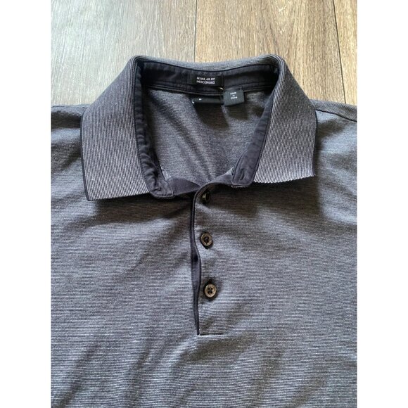 HUGO BOSS POLO SHIRT LONG SLEEVE MENS XL COTTON REGULAR FIT MERCERISED STRIPED - Picture 2 of 8